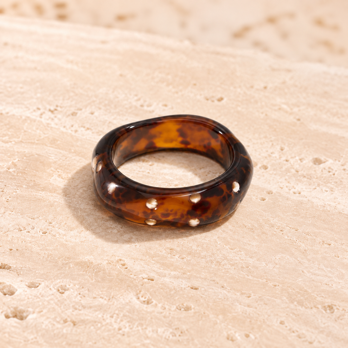 Marbelune Amber Beige Resin Bangle