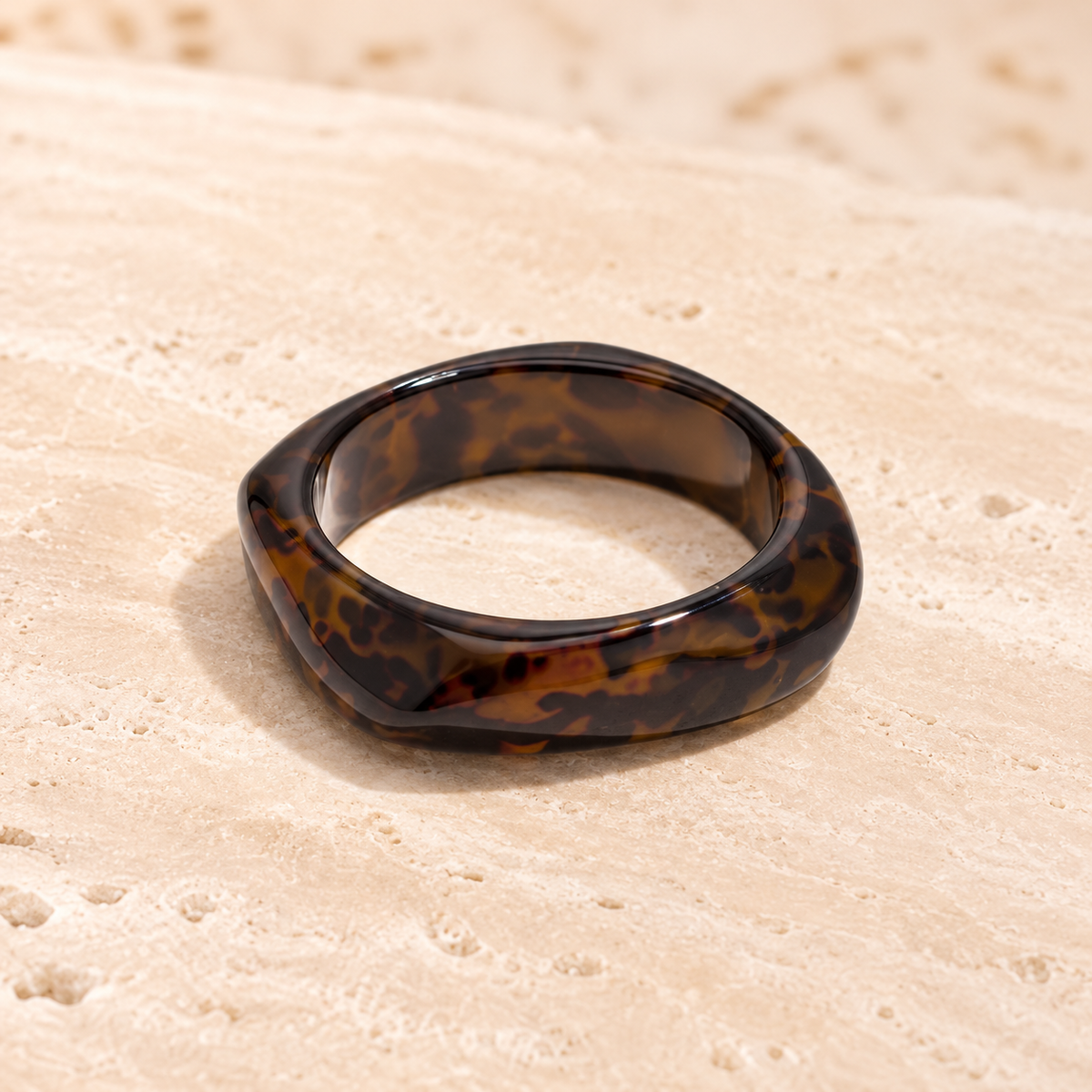 Leopard Marble Statement Ring