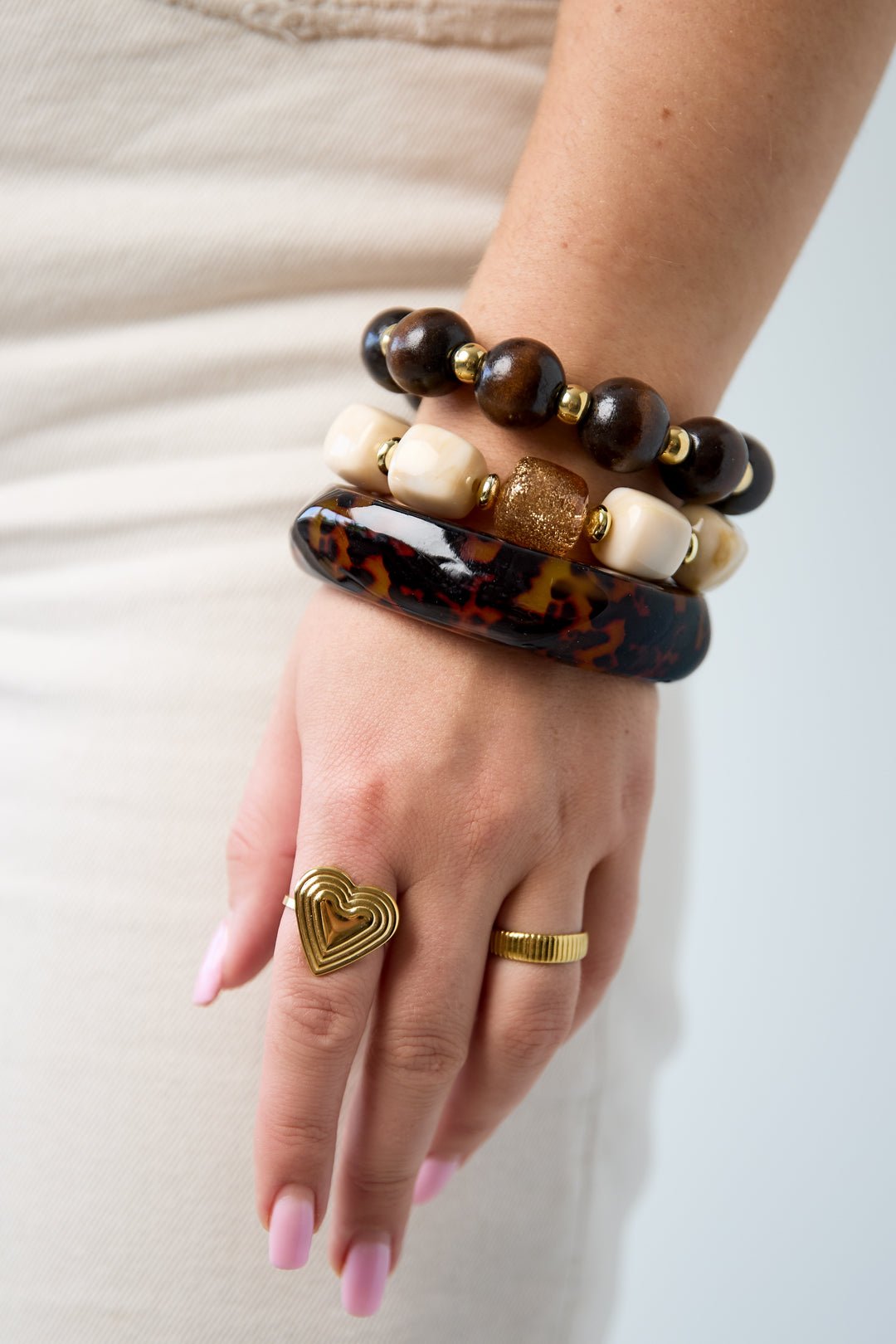 Leopard Marble Statement Ring